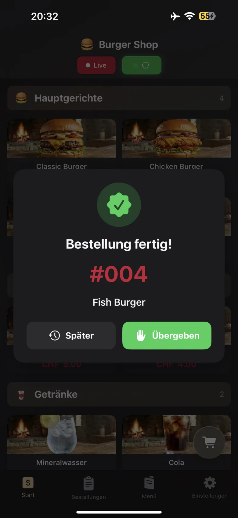 Bestellung fertig