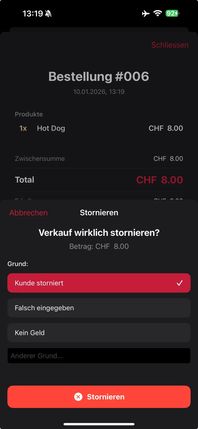 Stornieren